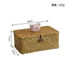 Caja de Almacenamiento Rectangular Tejida Rush para el Hogar, Canasta para Guardar Artículos Varios de Escritorio y Cosméticos, Caja de Regalo Souvenir para Festivales