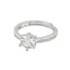 Anillo de Pareja Imitación Moissanita, un Par de Anillos Abiertos para Hombre y Mujer, Anillos de Diamante con Diseño de Nicho, Regalos para Novias y Esposas