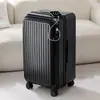 Maleta de Apertura Frontal Cuidadosamente Seleccionada Modelo Nuevo 2025 Maleta de Carrito Multifuncional Expandible de 20 pulgadas para Equipaje de Mano Cerradura de Contraseña para Hombres y Mujeres
