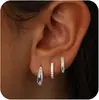 Pendientes Redondos Brillantes de Venta Caliente Transfronterizos Europeos y Americanos Pendientes de Moda Sencillos y Tendencia en Instagram Pendientes Elegantes Pendientes para Mujer Venta Directa de Fábrica