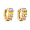 Aogu Pendientes de Zircón con Goteo de Aceite de Estilo Bohemio Modernos y Compactos para Mujer Chapados en Oro Real Pendientes Pequeños Suministro Transfronterizo