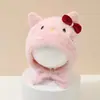 Chapéu Infantil Estilo Coreano para Outono e Inverno, Gorro de Tricô Pontudo Quente e Espesso para Meninos e Meninas, Chapéu à Prova de Vento e Protetor de Orelhas