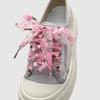 Cadarços de Tecido Organza Estampado Transparente para Sapatos Calçados Roupas Estilo Japonês Adequado para Vários Tipos de Sapatos Cadarços