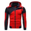 Sudadera casual para hombre transfronteriza con doble cremallera, sudadera con capucha para hombre, chaqueta de cremallera combinada, prenda superior de forro polar para hombre