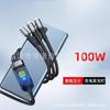 Cabo de dados três em um 100W chip transparente cabo de dados três em um para Android Huawei Apple um para três