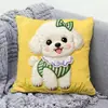 Funda de Almohada de Pascua con Bordado de Imitación Animales Lindos Cubierta de Cojín para Sofá de Conejo Decoración de Pascua