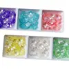 Pétalos de Flor Acrílicos con Agujero Central, Flor de Cinco Pétalos, Brillantes Color Ab Chapado, Horquilla, Pendiente, Colgante y Joyería Hechos a Mano Vintage para DIY