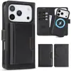 Compatível com capa de celular magnética três em um para iPhone 18, capa com compartimento para cartão para Samsung S26, capa com suporte flip para carregamento sem fio