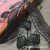 Encaje Bordado Blanco y Negro de 21 cm por Delante y por Detrás DIY Accesorios de Ropa Hechos a Mano Decoración de Escote para Vestido de Boda