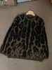 Rapsódia Estampada de LeopardoLã de Caxemira Escovada Estampada de Leopardo Suéter Quente Espesso para Mulheres, Item Quente de Inverno