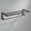Barra de toalla de acero inoxidable 304 de alta gama, instalación sin taladro, toallero de una barra para baño, hotel, baño, doble barra
