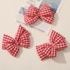 Horquilla para el pelo hecha a mano con lazo de cuadros de doble capa con forma de corazón de niña, accesorios para ramilletes de ropa, libro rojo