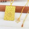 Fragmento de Hielo Destellante CNC Hueco Símbolo de Fortuna Colgante de Paz Cadena para Suéter Collar Largo para Mujer Colgante Suministro Exclusivo para Transmisión en Vivo