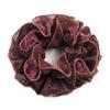 Goma para el cabello brillante de seda con borde dorado de doble capa y diseño floral grande para mujer, Exquisito accesorio para el cabello scrunchie grande