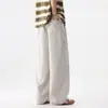 Calça Relaxada de Linho Lyocell 2026 para Homens, Calça de Perna Larga Curva Fina para Primavera/Verão, Calça Casual Masculina
