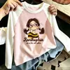 Camiseta de Manga Larga con Estampado de Dibujos Animados para Niñas, Nuevo Estilo Primavera y Otoño, Camiseta Básica de Patchwork de Colores de Moda y Versátil para Niños Mayores