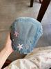 Y2g Estilo Milenio diamantes de imitación Mezclilla gorra hacia adelante femenina diseñador coreano circunferencia de cabeza grande boina gorra de visera moda
