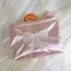 Bolsa de Maquillaje con Lazo Bordado Fresco Estilo Ins, Bolsa de Almacenamiento Interior Portátil de Alta Gama de Gran Capacidad