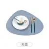 Manteles Individuales Irregulares de Cuero con Patrón de Tela Estilo Ins Nórdico, Manteles Individuales de Doble Cara, Manteles Individuales Estilo Occidental para Hotel, Tapetes Impermeables con Aislamiento Térmico, Al por Mayor en Stock