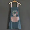 Avental de Cozinha Avental Doméstico Impermeável à Prova de Óleo para Assar Roupas de Trabalho para Limpar Mãos Moda Estilo Coreano Desenho Animado Sem Mangas