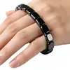 Pulsera Elástica Cuadrada de Piedra de Hematita Negra de Moda Europea y Americana Más Vendida Joyería Unisex al por Mayor