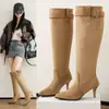 Botas Largas Casuales Versátiles Estilo Commuter, Botas Martin de Tacón de Aguja Puntiagudas de Moda y Cómodas, Nuevas para Otoño e Invierno 2025