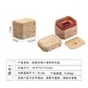 Caixa Octogonal de Veludo Retro Chinesa com Brocado Bule Zisha Caixa de Presente Xícara Única Embalagem para Xícara Jianzhan de Mestre Caixa de Armazenamento para Coleção Antiga