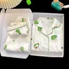 Pijama infantil de algodón nube para primavera y otoño transfronterizo, conjunto de manga larga con cuello camisero fino para niños, ropa de casa para niños mayores, comercio exterior