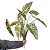 Folhas Artificiais de Inhame, Folhas de Maçã, Folhas de Eucalipto, Paisagismo com Plantas Verdes, Decoração de Casa, Arranjo de Flores, Plantio no Solo, Folhas Verdes, Plantas Artificiais