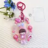 Nova Corrente de Celular Chaveiro Pingente de Bolsa Boneca Acessório Hello Kitty Fofa Colorida com Contas