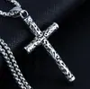 Collar de cruz vintage personalizado tallado Joyería de moda europea y americana nueva cadena de acero de titanio colgante Suministro de AliExpress