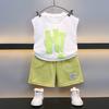 Traje de chaleco sin mangas para niños hi word 2023 Verano nuevo traje de chaleco sin mangas para niños ropa delgada guapa venta al por mayor