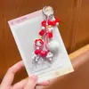 Colgante de Cadena para Teléfono Móvil con Perlas y Bola de Pelo Hecho a Mano DIY Lindo Colgante de Llavero de Coche Ins Accesorios de Muñeca para Bolso