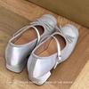 Sapatos Mary Jane Vintage com Laço e Salto Grosso Femininos 2025 Primavera e Verão Novos Versátil Aumenta a Altura Boca Rasa Camada Única com Fivela