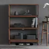 Gabinete de Celosía de Madera Maciza de Combinación Libre Nogal Negro Esquina Redondeada Librero Mesa Lateral Minimalista Moderna Sala de Estar Mesa de Noche Dormitorio