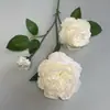 Flores Artificiais com 3 Peônias, Arranjo de Flores para Decoração de Salão de Casamento, Adereços para Fotografia em Casa, Flores Artificiais