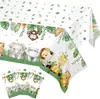 Decoração para Chá de Bebê Selva Menino Pratos Guardanapos e Toalha de Mesa Conjunto Tema Animal Festa na Selva