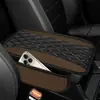 Almohadilla para caja de reposabrazos de coche con bordado de cuero y costura 3D, popular cubierta antideslizante para caja de reposabrazos central de interior de coche transfronteriza