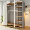 Armario de Montaje Sencillo, Gabinete de Entrada, Perchero Metálico para el Hogar en el Dormitorio, Armario para Habitación de Alquiler, Armario Pequeño para Dormitorio