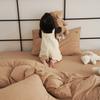 Juego de Ropa de Cama de Cuatro Piezas Tejido de Hilo Teñido en Masa de Algodón Puro Estilo Japonés Algodón de Xinjiang Suave Transpirable Amigable con la Piel Funda de Edredón