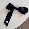 Horquilla con diseño de lazo de cinta unilateral, exquisita perla, clip de resorte, clip superior, accesorios para el cabello, estilo nuevo y avanzado