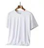 2025 Nova Camiseta Feminina de Seda Gelada de Secagem Rápida para o Verão, Respirável para Uso Externo, Proteção Solar, Manga Curta, Gola Redonda, Camiseta Básica, Top de Meia Manga