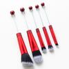 Ventas directas de fábrica venta caliente DIY con cuentas juego de brochas de maquillaje profesionales de 5 piezas con mango de metal corrector sombra de ojos brocha para cejas cabeza magnética de cambio libre juego de brochas de maquillaje con cuentas hechas a mano