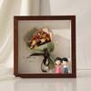 Juego de Portafotos Estéreo Hueco de Flores Secas Marco de Exhibición de Fotos Hecho a Mano DIY con Concha de Arcilla de Planta de 8 Pulgadas Espécimen de Insecto