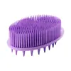 Cepillo Ovalado de Silicona de Grado Alimenticio para Baño y Champú Dos en Uno para Limpiar, Exfoliar, Cepillo de Baño con Cerdas Suaves Antideslizante