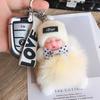Muñeca para dormir de piel de zorro, juguete de peluche, adornos para teléfono móvil, cordón, muñeca, colgante para bolso de piel real, llavero para coche