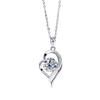 Prata de Lei 925 Diamante Mosan Grau VVS1 Amor Eterno Você Colar de Diamante 1 quilate Corrente para Clavícula Luxo Leve Combina com Tudo