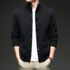 Cardigan Transfronteiriço Yingao Jaqueta de Tricô Masculina Outono e Inverno Novo Casual Manga Longa Abotoamento Simples Suéter Gola Alta