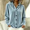 Chaqueta Cardigan de Terciopelo con Capucha y Botones de Manga Larga Informal de Moda de Color Sólido, Novedad Otoño/Invierno 2026 Transfronteriza para Mujer