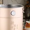 Barril de tangerina de aço inoxidável barril de chá grande capacidade selado espesso à prova de frescor à prova de umidade tanque de armazenamento de metal para chá com medidor de umidade